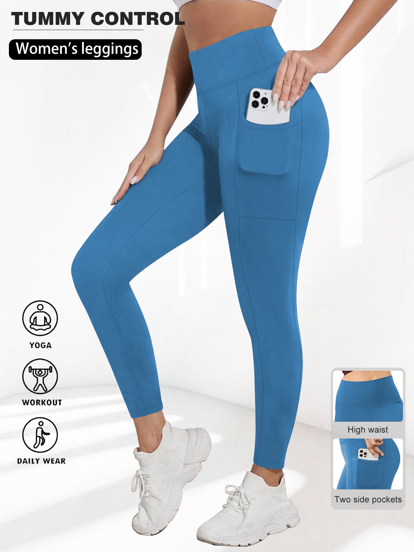 Womens Yoga Leggings Soft Tummy-control High-stretch And Opaque - Image 7