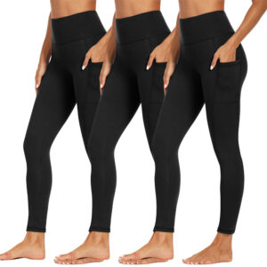 Womens Yoga Leggings Soft Tummy-control  High-stretch  And Opaque